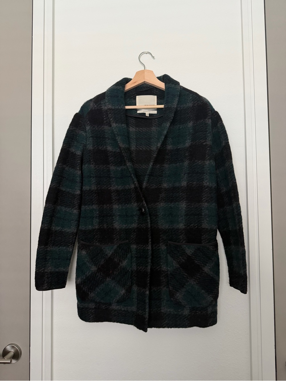 ARITZIA • wilfred free plaid off duty Italian wool coat